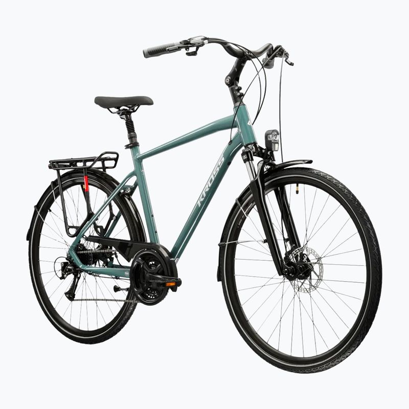 Bicicletă de trekking pentru bărbați KROSS Trans 3.0 green/silver/gloss 2