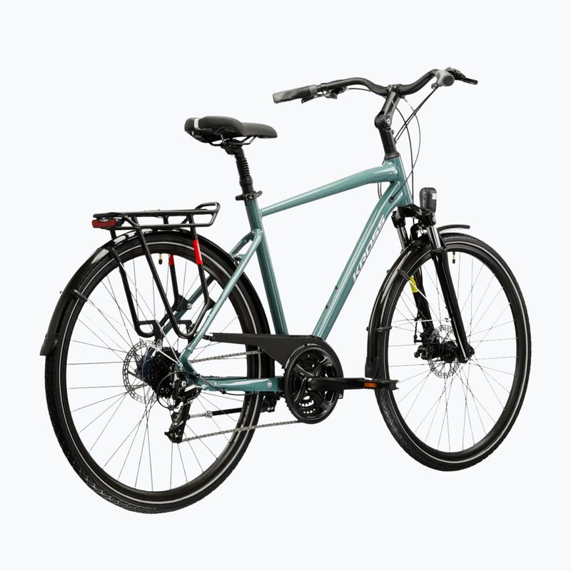 Bicicletă de trekking pentru bărbați KROSS Trans 3.0 green/silver/gloss 3