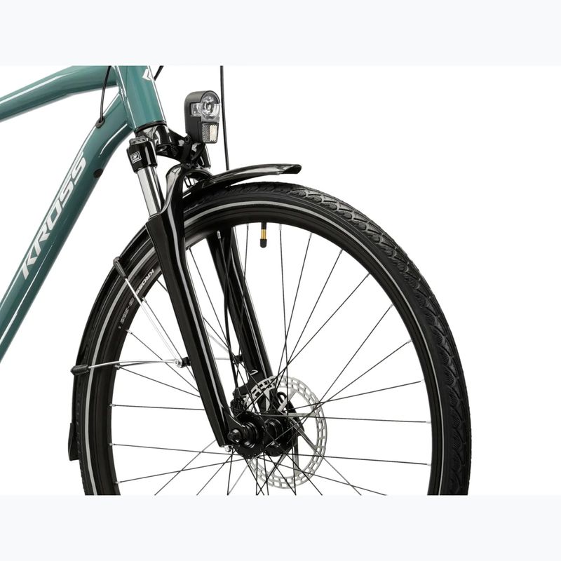 Bicicletă de trekking pentru bărbați KROSS Trans 3.0 green/silver/gloss 5
