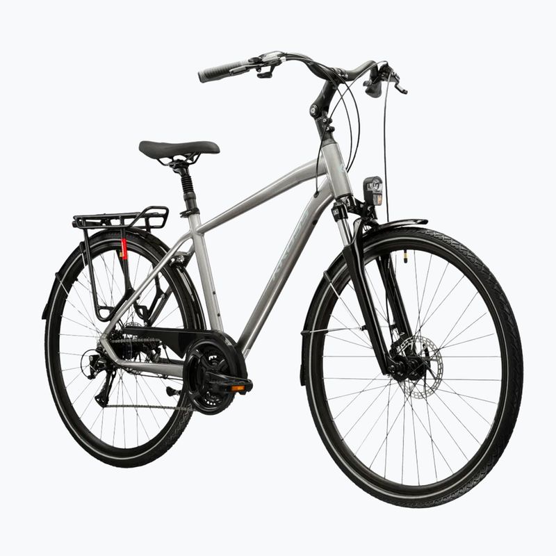 Bicicletă de trekking pentru bărbați KROSS Trans 3.0 silver/blue/gloss 2