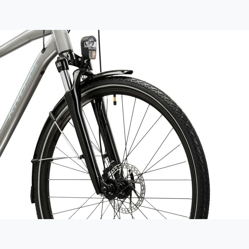 Bicicletă de trekking pentru bărbați KROSS Trans 3.0 silver/blue/gloss 5