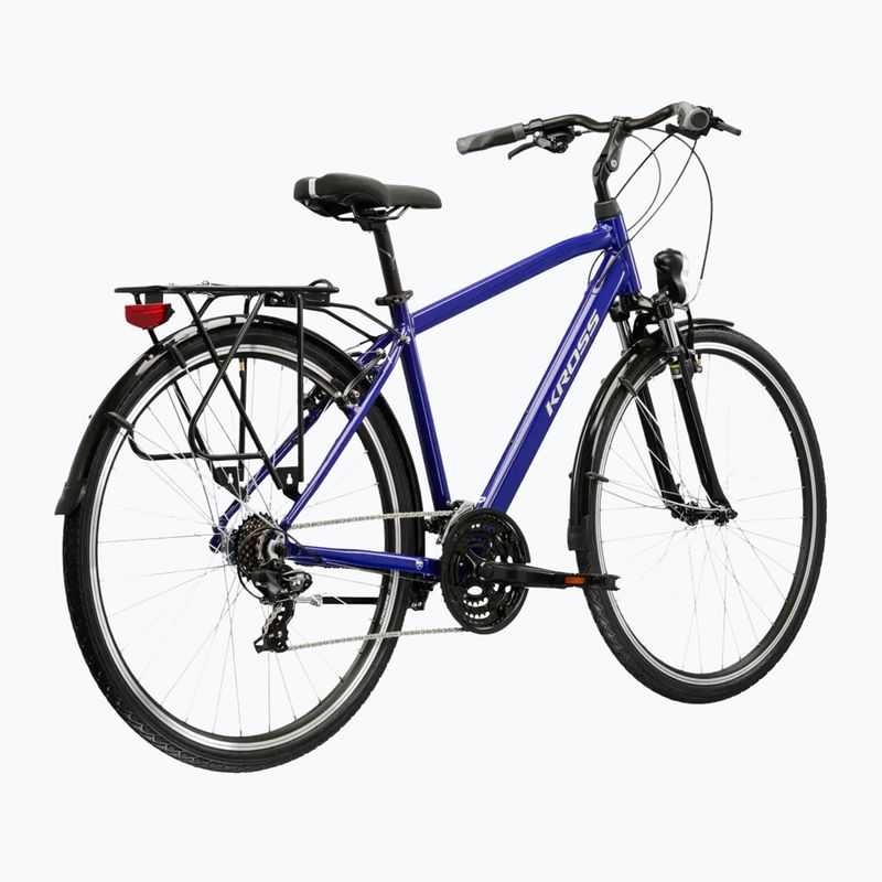 Bicicletă de trekking pentru bărbați KROSS Trans 1.0 navy blue/silver/gloss 3