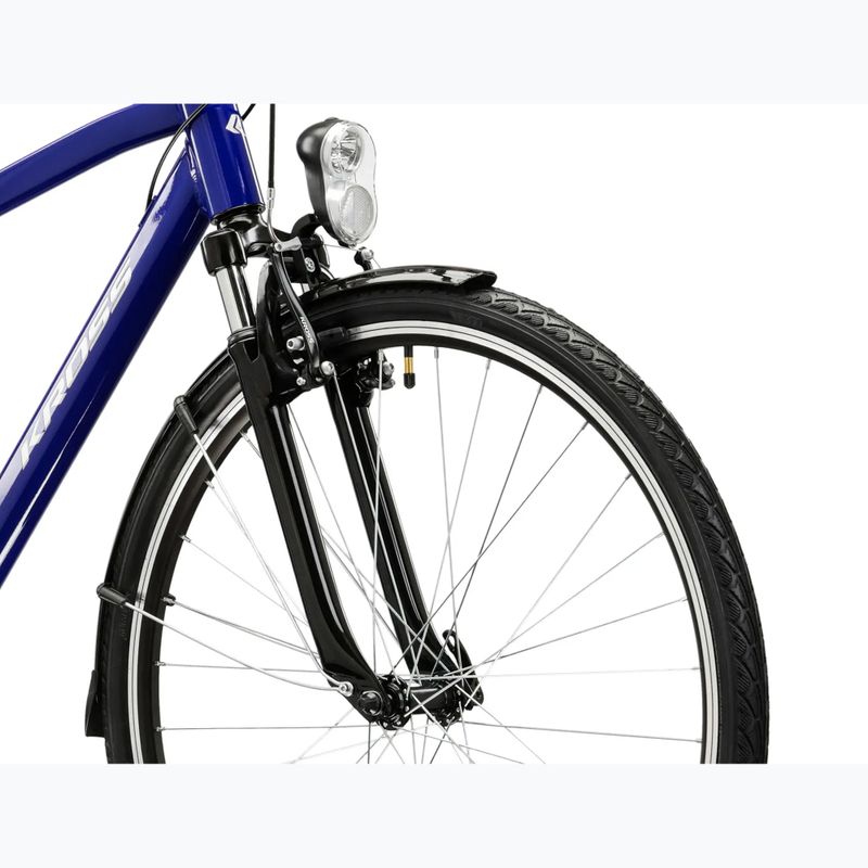 Bicicletă de trekking pentru bărbați KROSS Trans 1.0 navy blue/silver/gloss 5