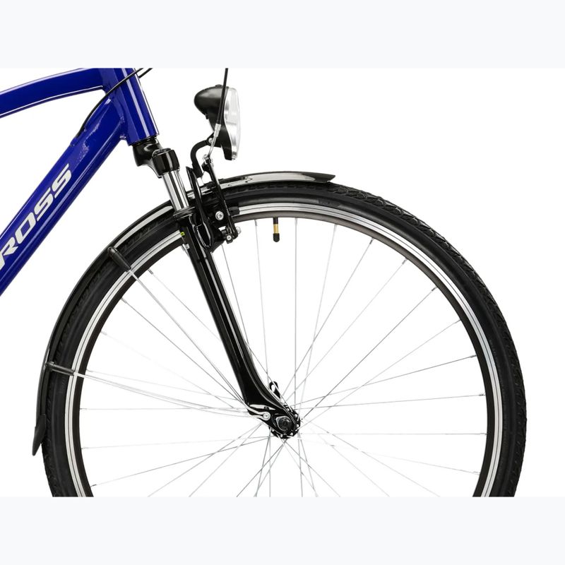 Bicicletă de trekking pentru bărbați KROSS Trans 1.0 navy blue/silver/gloss 6