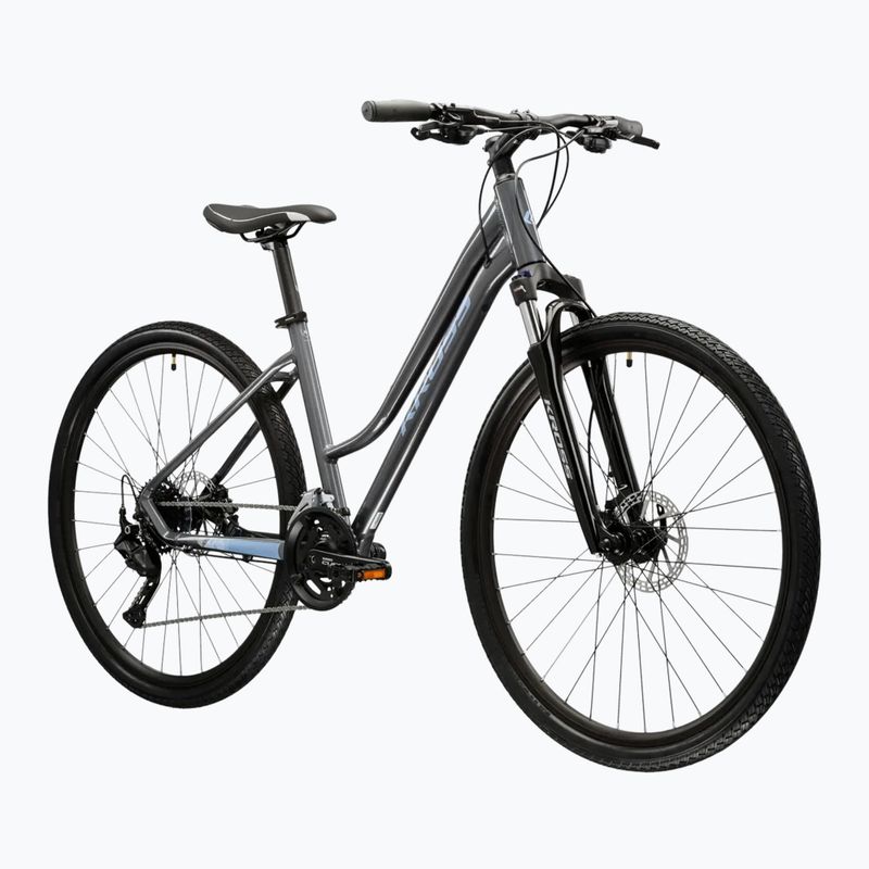 Bicicletă cross pentru femei KROSS Evado 5.0 In grey/blue/gloss 2