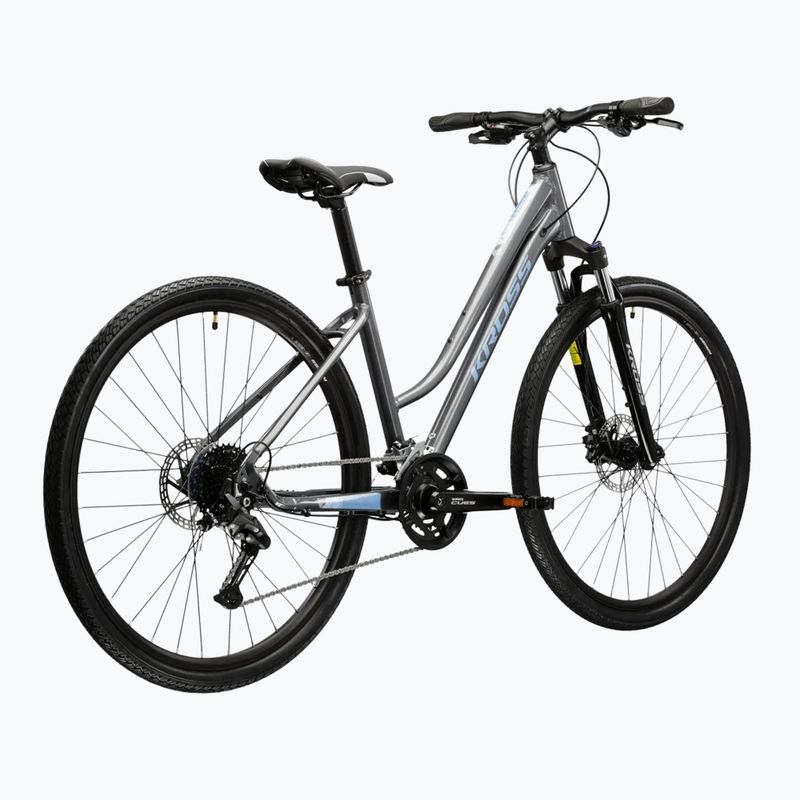 Bicicletă cross pentru femei KROSS Evado 5.0 In grey/blue/gloss 3