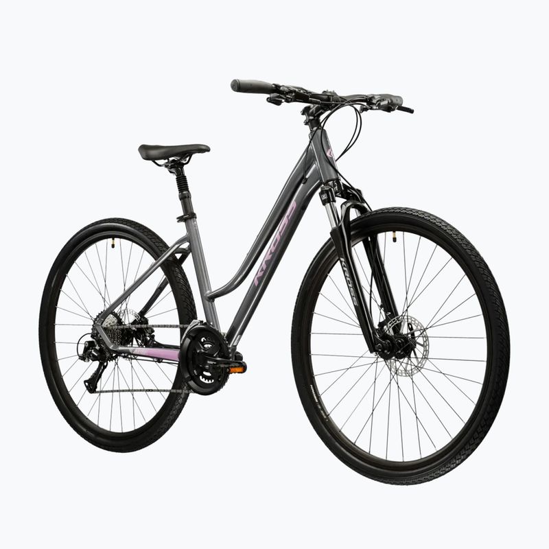 Bicicletă cross pentru femei KROSS Evado 4.0 In grey/pink/gloss 2