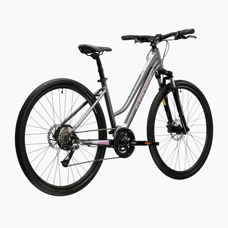 Bicicletă cross pentru femei KROSS Evado 4.0 In grey/pink/gloss 3