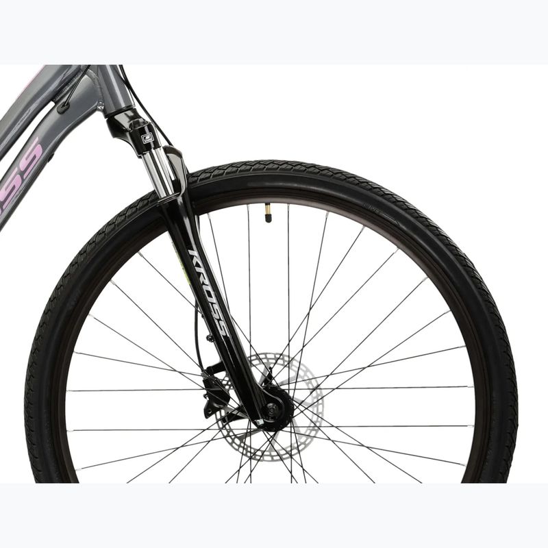 Bicicletă cross pentru femei KROSS Evado 4.0 In grey/pink/gloss 6