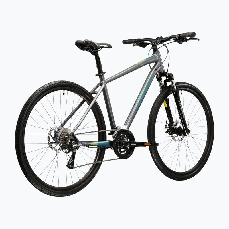 Bicicletă cross KROSS Evado 3.0 grey/teal/gloss 3