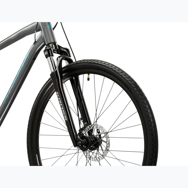 Bicicletă cross KROSS Evado 3.0 grey/teal/gloss 5