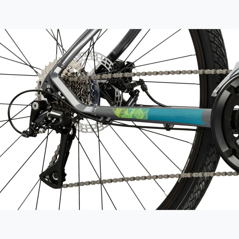 Bicicletă cross KROSS Evado 3.0 grey/teal/gloss 8