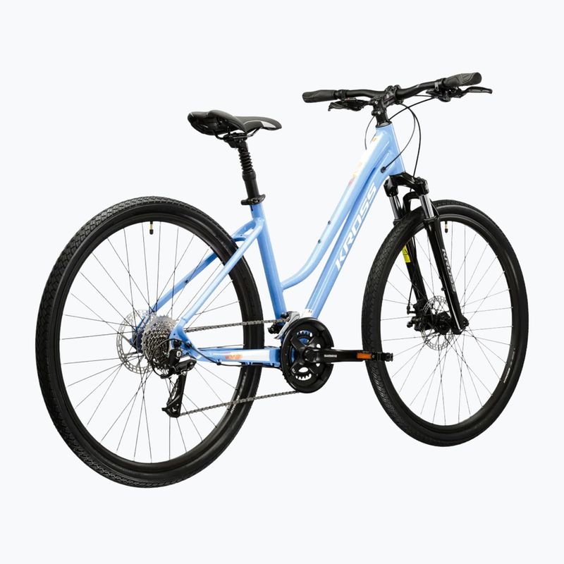 Bicicletă cross pentru femei KROSS Evado 3.0 In blue/white/gloss 3