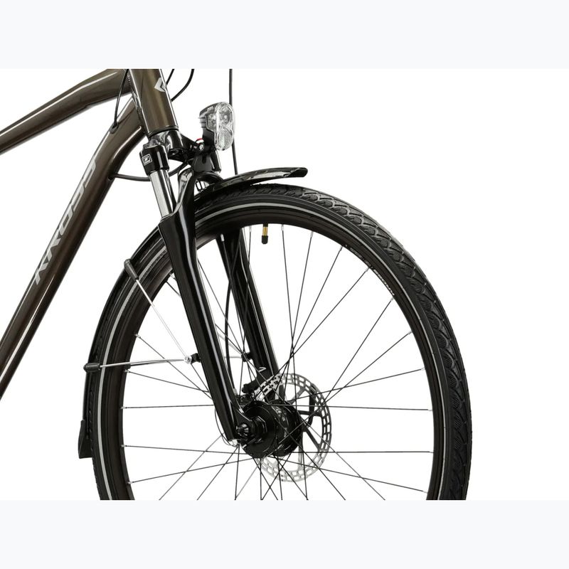 Bicicletă de trekking pentru bărbați KROSS Trans 4.0 brown/silver/gloss 5