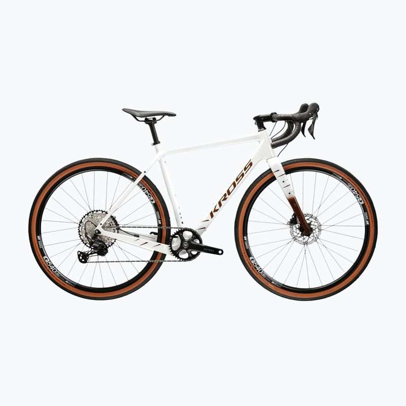 Bicicletă gravel KROSS Esker 7.0 pearl/brown/gloss