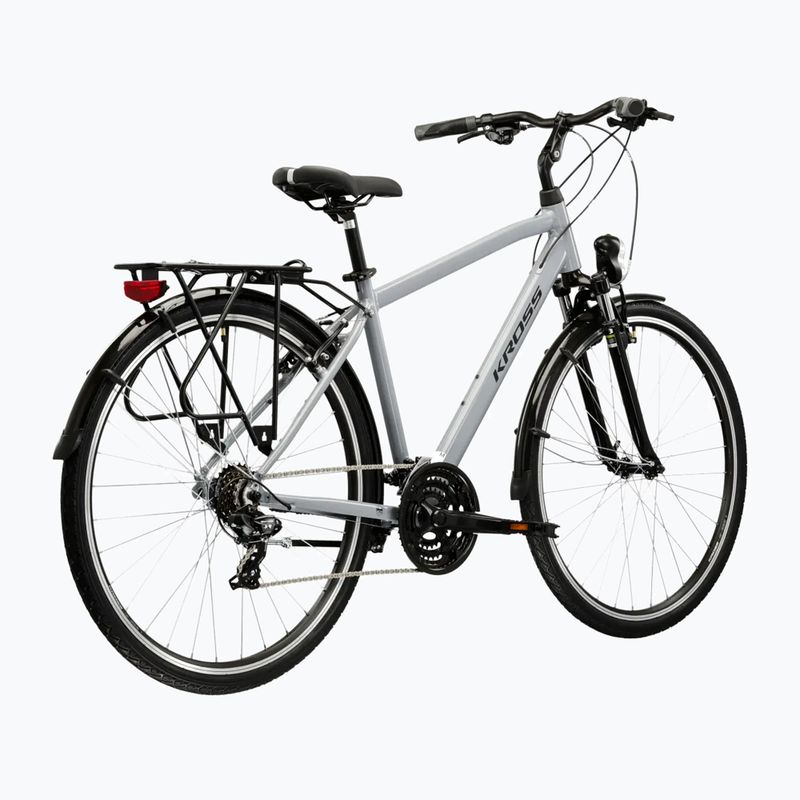 Bicicletă de trekking pentru bărbați KROSS Trans 1.0 grey/black/gloss 3