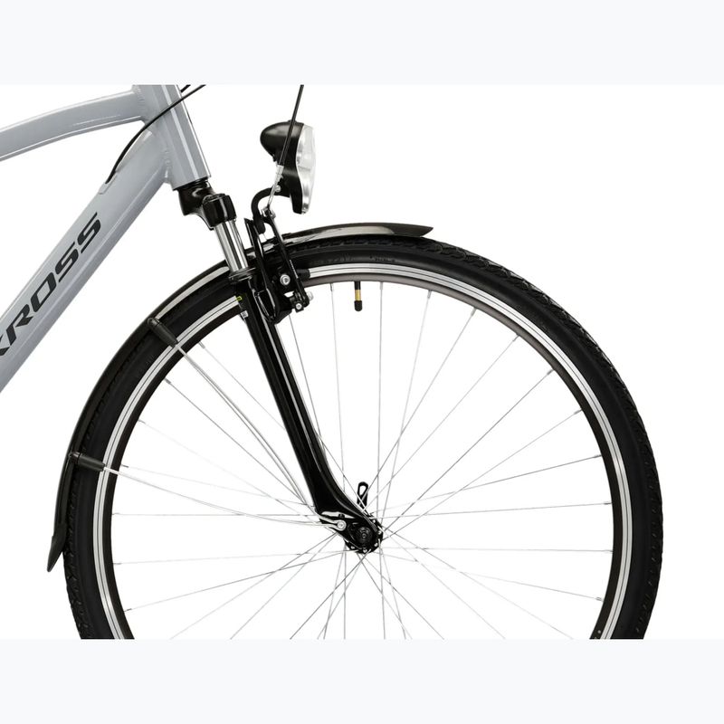 Bicicletă de trekking pentru bărbați KROSS Trans 1.0 grey/black/gloss 6
