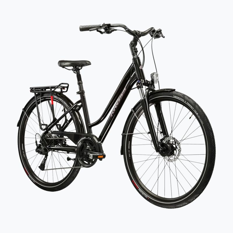 Bicicletă de trekking pentru femei KROSS Trans 7.0 In black/pink/gloss 2