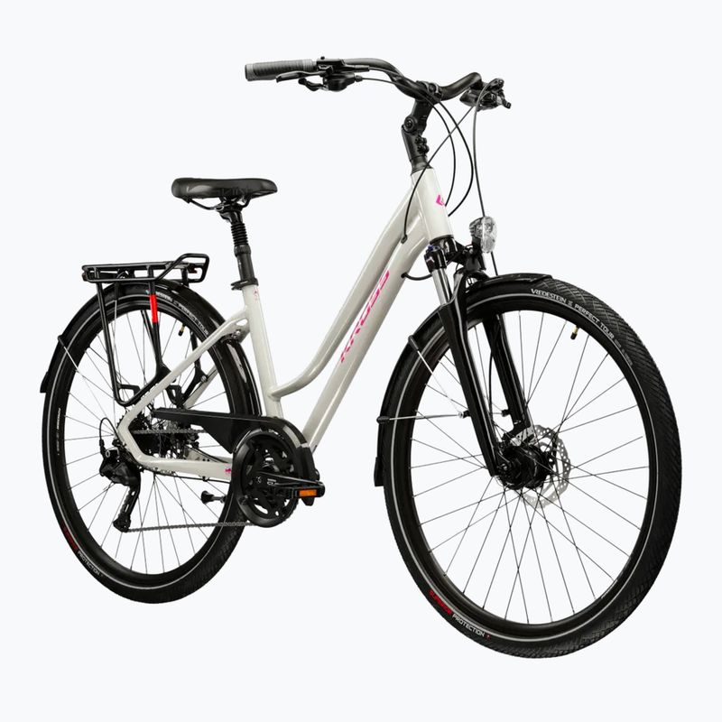 Bicicletă trekking pentru femei KROSS Trans 5.0 In grey/pink/gloss 2
