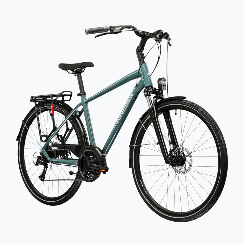 Bicicletă de trekking pentru bărbați KROSS Trans 3.0 green/silver/gloss 2