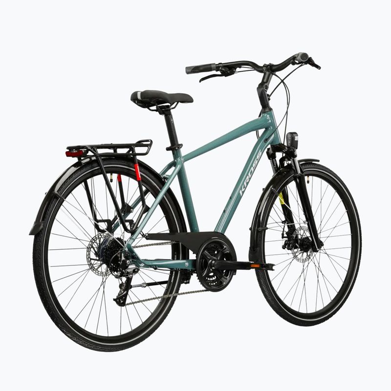 Bicicletă de trekking pentru bărbați KROSS Trans 3.0 green/silver/gloss 3