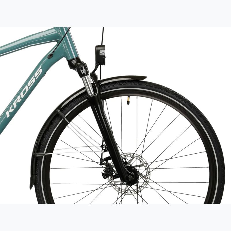 Bicicletă de trekking pentru bărbați KROSS Trans 3.0 green/silver/gloss 6