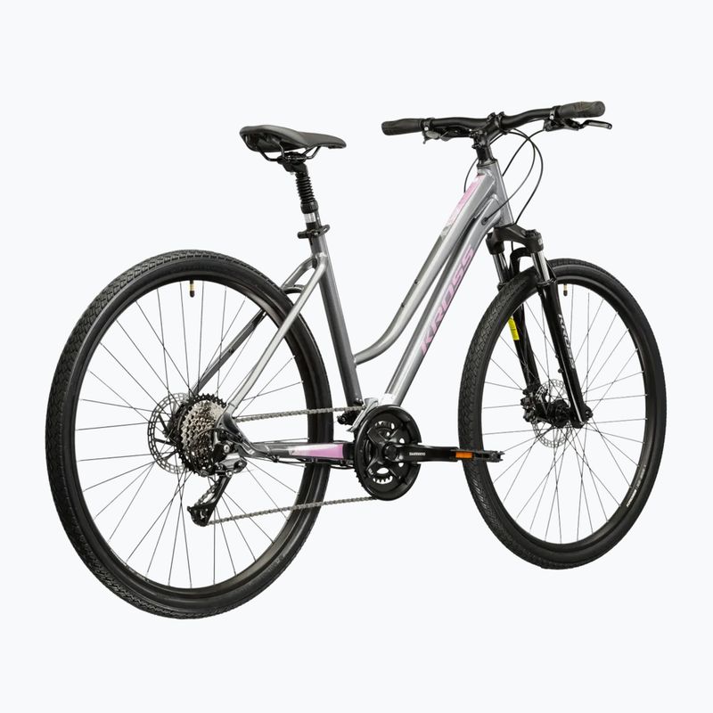 Bicicletă de cross pentru femei KROSS Evado 4.0 In grey/pink/gloss 3