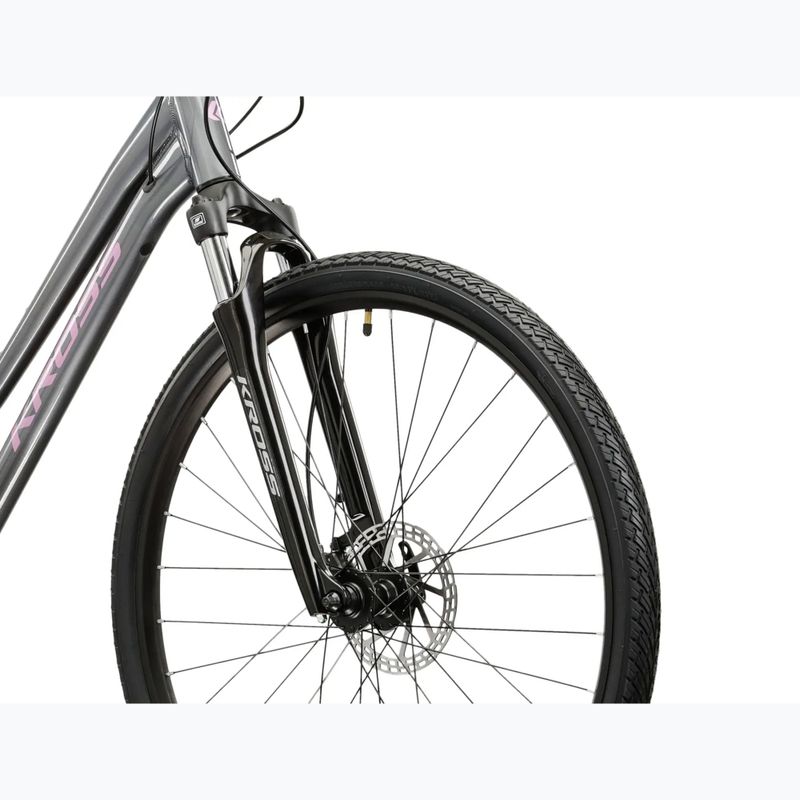 Bicicletă de cross pentru femei KROSS Evado 4.0 In grey/pink/gloss 5