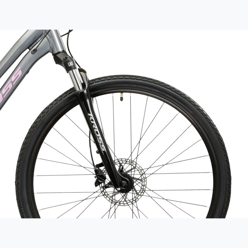 Bicicletă de cross pentru femei KROSS Evado 4.0 In grey/pink/gloss 6