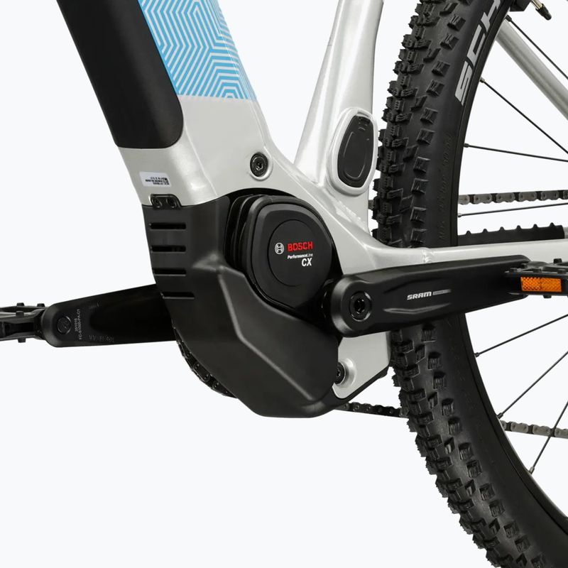 Bicicletă electrică pentru femei KROSS Influx Hyb 5.0 W 29 cells 800 Wh silver/blue/gloss 10