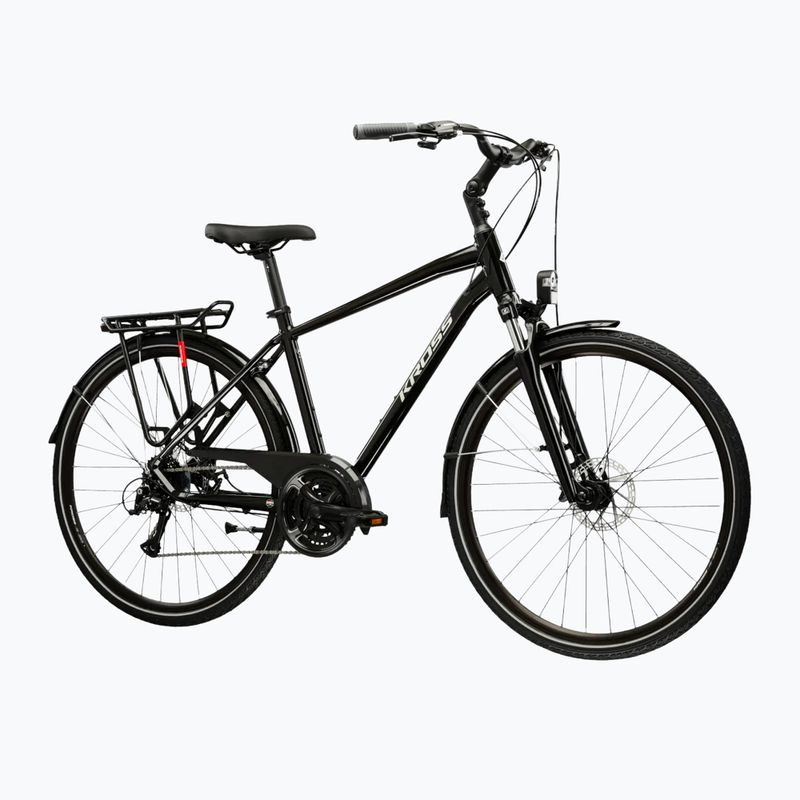 Bicicletă trekking KROSS Trans 3.0 black/grey/gloss 2