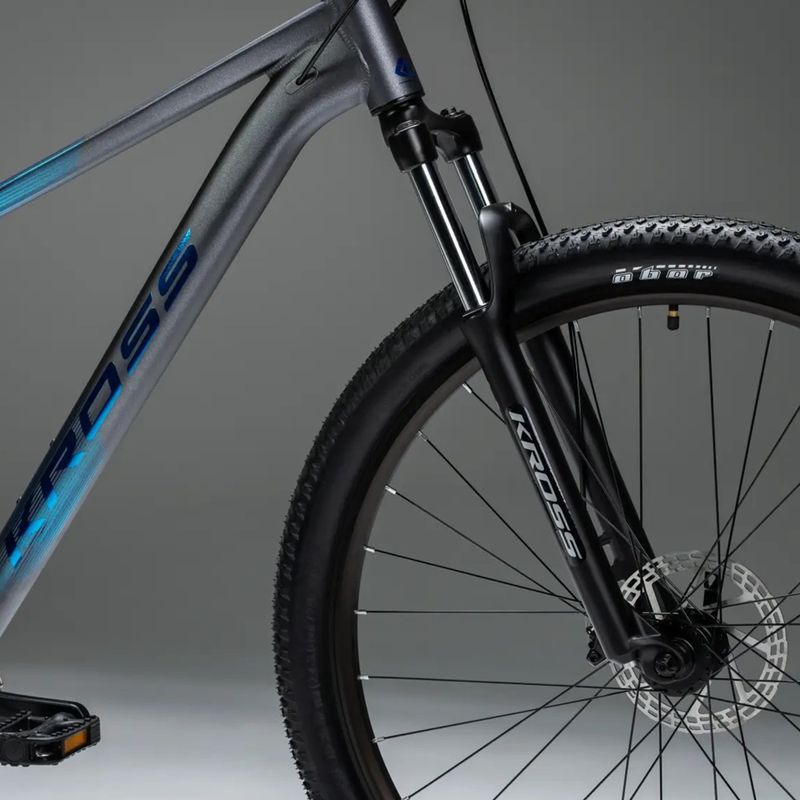 Bicicletă de munte KROSS Hexagon X200 29" grey/blue/matte 17