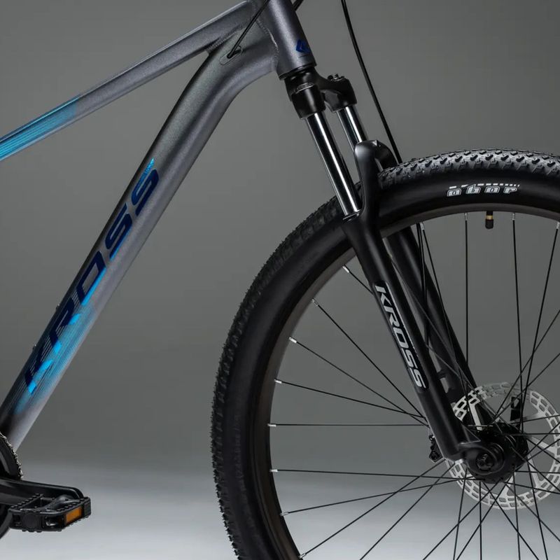 Bicicletă de munte KROSS Hexagon X200 27,5" grey/blue/matte 19