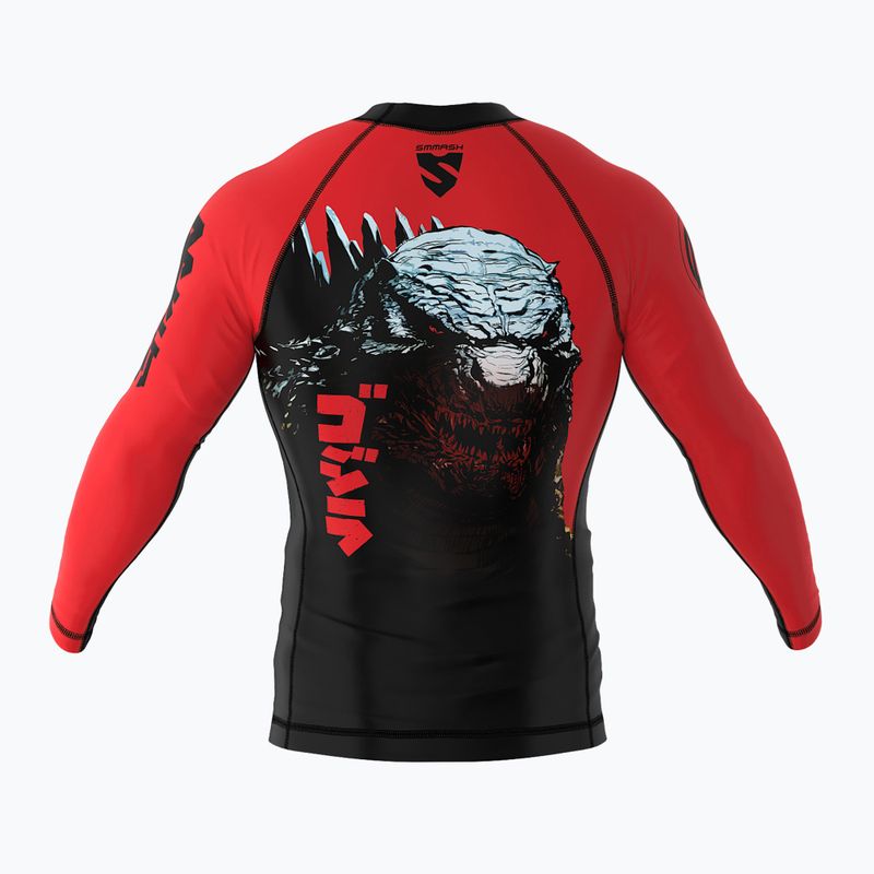 Rashguard longsleeve pentru bărbați SMMASH Zilla roșu 2
