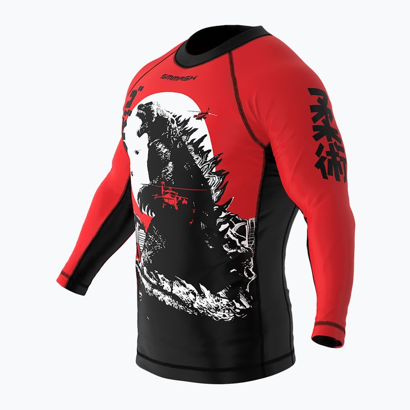 Rashguard longsleeve pentru bărbați SMMASH Zilla roșu 4