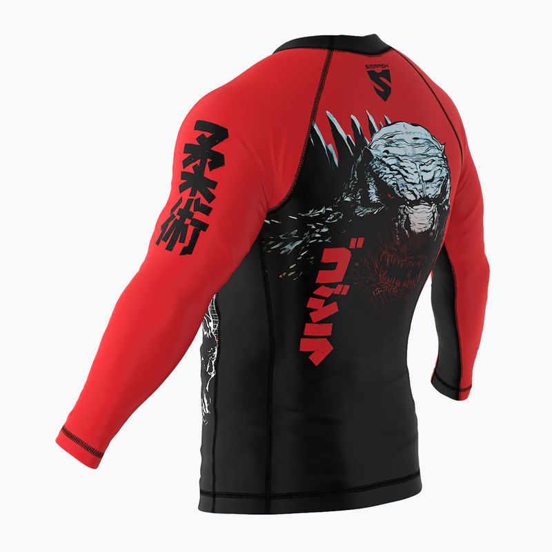 Rashguard longsleeve pentru bărbați SMMASH Zilla roșu 5