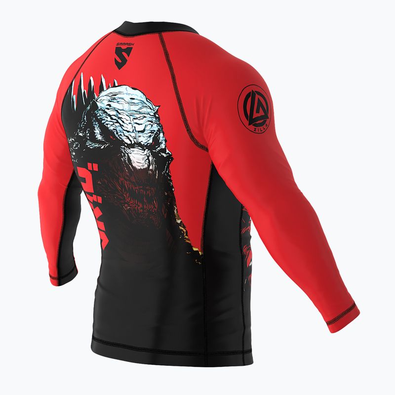 Rashguard longsleeve pentru bărbați SMMASH Zilla roșu 6