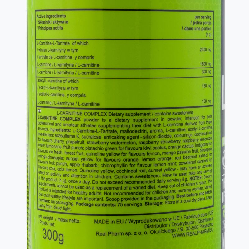 L-Carnitine Complex Real Pharm arzător de grăsimi 300g lămâie portocalie 703743 2