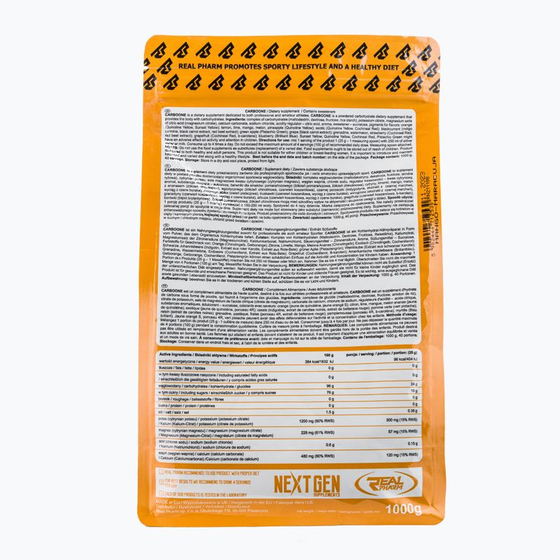 Carbo One Real Pharm carbohidrați 1kg mango-maracuja 712530 2