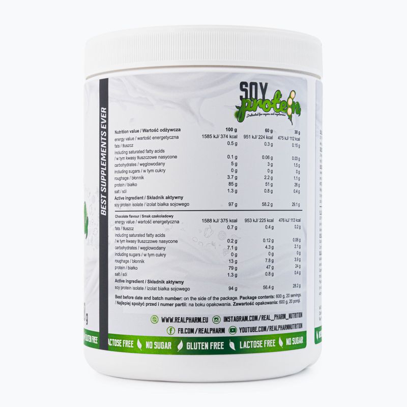 Whey Real Pharm Soy Protein 600g ciocolată 715340 2