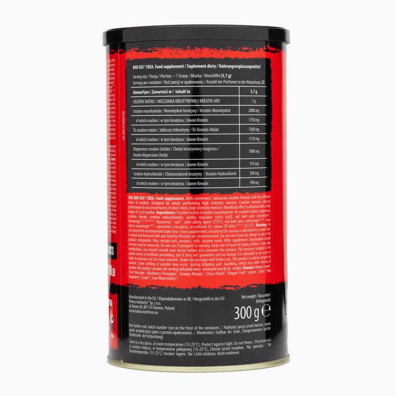 Creatină  Fitness Authority Bad Ass Crea 300 g fruit massage 2