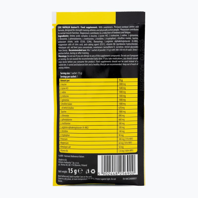Aminoacizi Fitness Authority Napalm Amino13 450 g dragon fruit 2