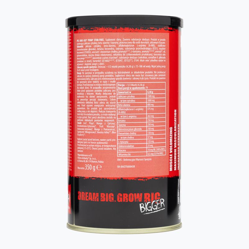 Supliment Fitness Authority Bad Ass Pump Stim-Free 350 g exotic 2