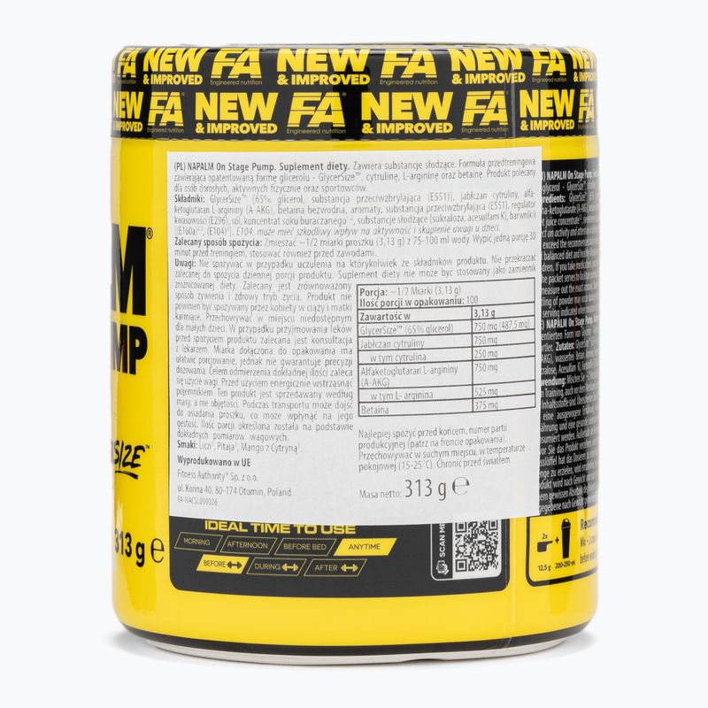 Preantrenament Fitness Authority Napalm On Stage Pump 313 g dragon fruit 2