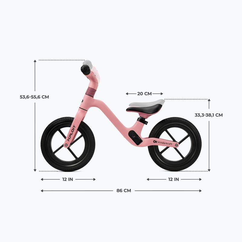 Bicicletă de echilibru Kinderkraft Xploit bubblegum pink 4