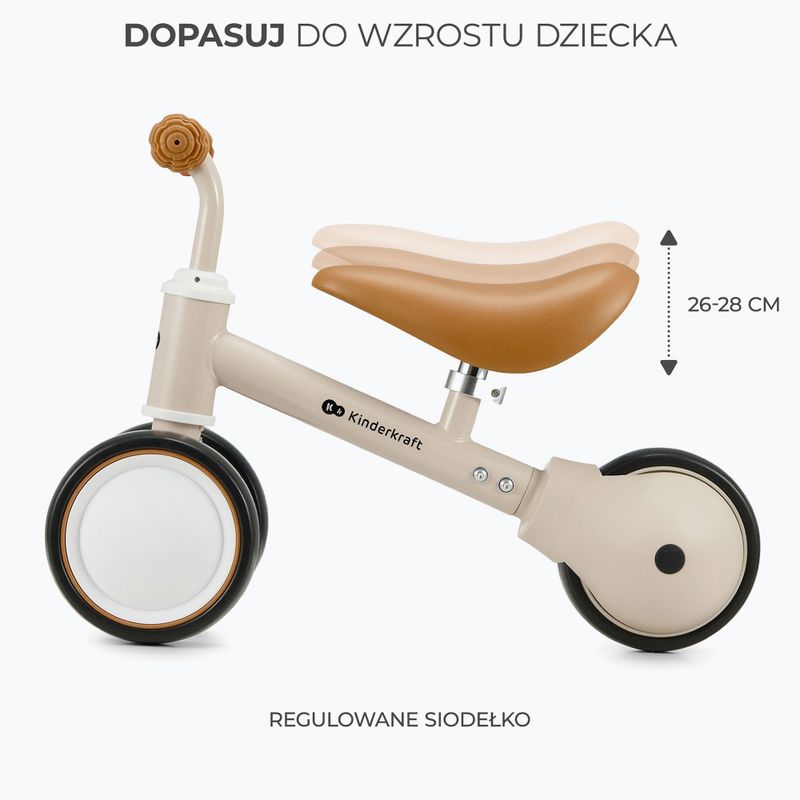 Bicicletă  de echilibru cu 3 roți Kinderkraft Cutie light beige 6