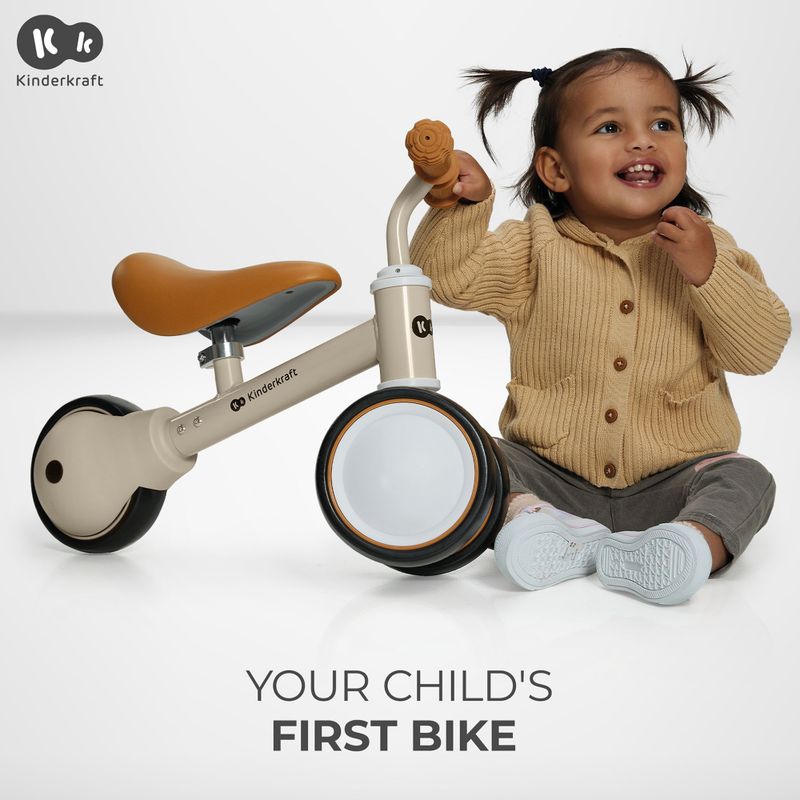 Bicicletă  de echilibru cu 3 roți Kinderkraft Cutie light beige 11