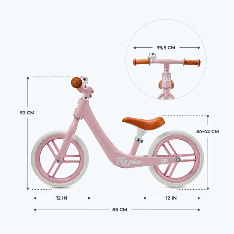 Bicicletă de echilibru Kinderkraft Fly Plus powder pink 7