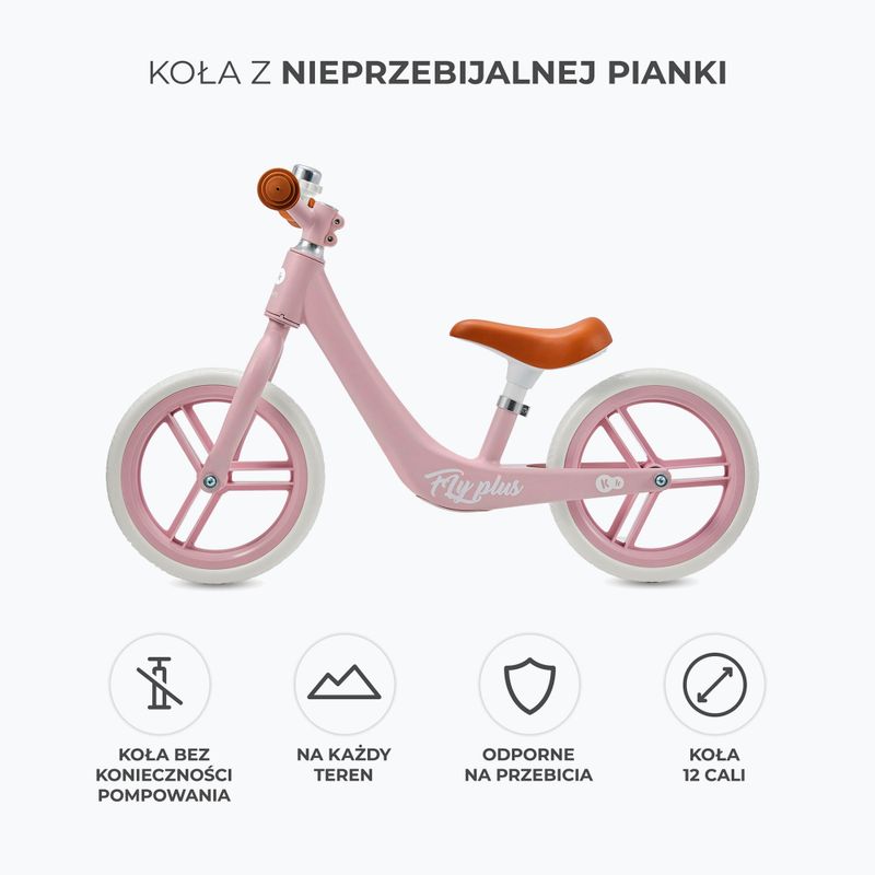 Bicicletă de echilibru Kinderkraft Fly Plus powder pink 8