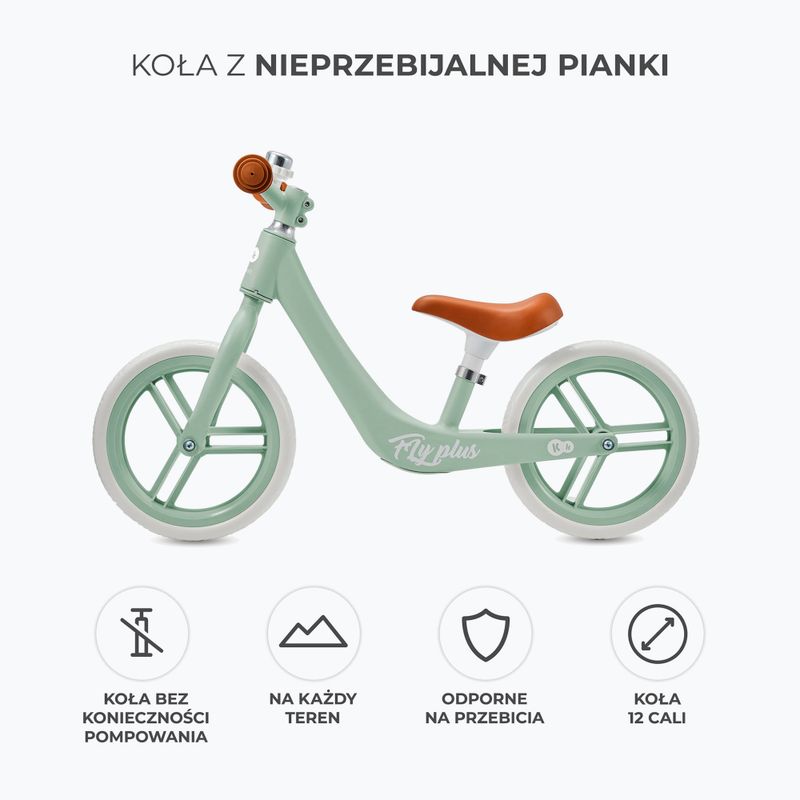 Bicicletă de echilibru Kinderkraft Fly Plus fresh mint 8